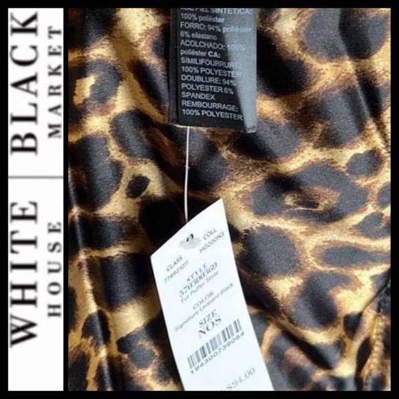 NWT WHBM Faux Fur Leopard Shoulder Wrap - Picture 4 of 5